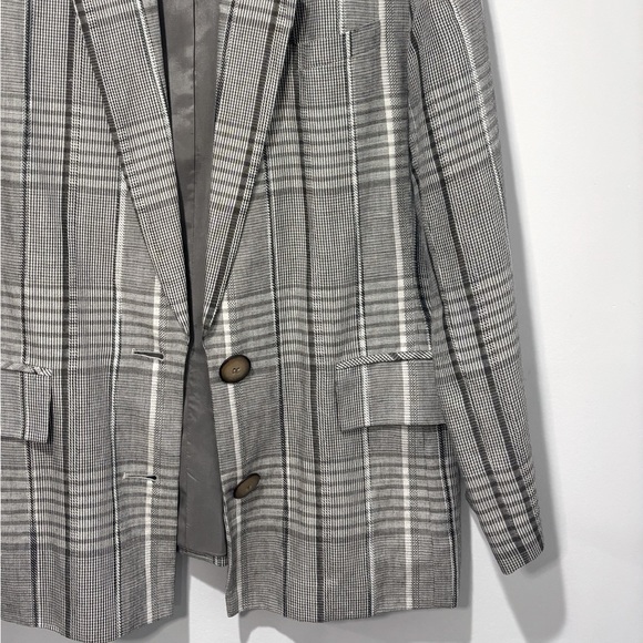 Vintage wool blend brown plaid blazer - Picture 7 of 7